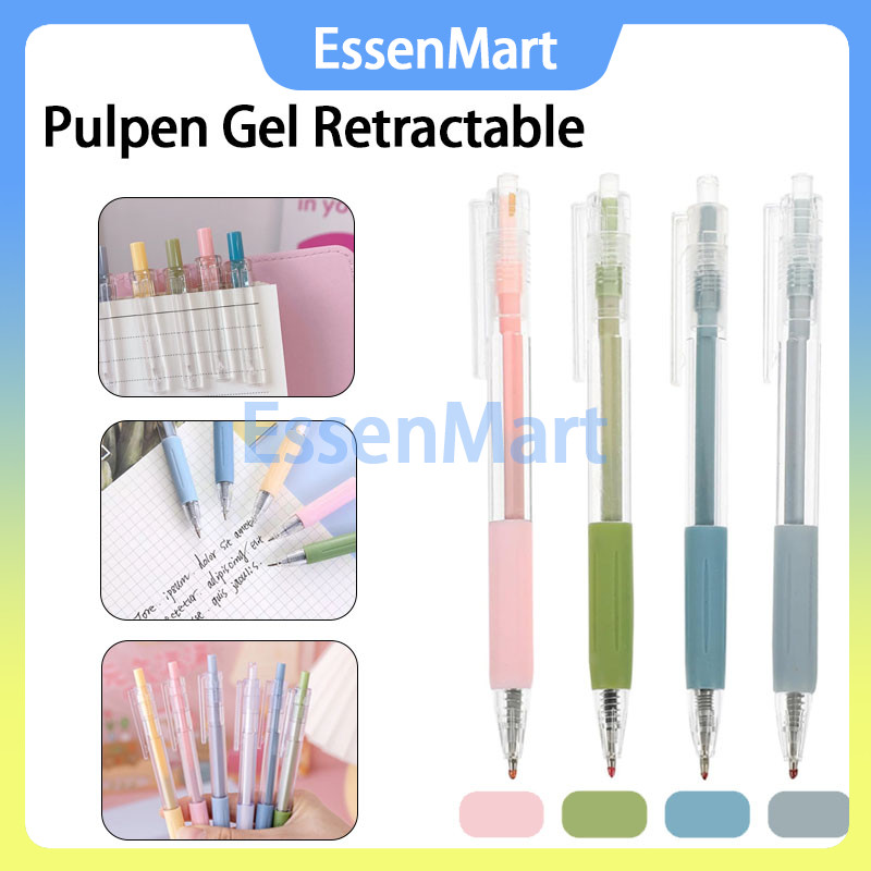 

Alat Tulis Kantor Sekolah Pena Pen Pencet Tinta Cair / Pulpen Gel Retractable 0.5mm 1 PCS / Alat Tulis Sekolah Kantor