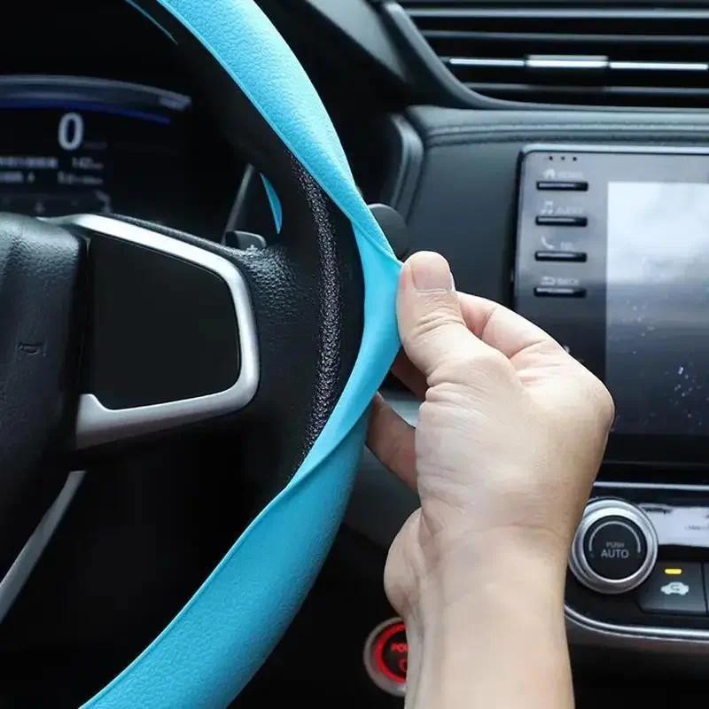 Ultra-thin Silicone 1pc Car Steering Wheel Protective Cover, Universal Anti-slip Steering Wheel Cove