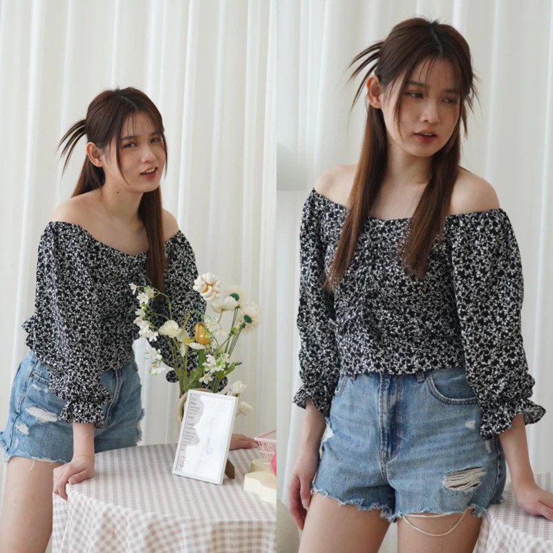 CASHA - ZFS OOTD Wanita Sabrina KINAN / LONGROSE SABRINA / Sabrina Blouse Lengan Panjang / Atasan Bl