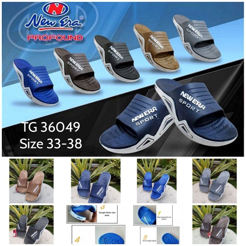 COD..SANDAL SLOP KARET NEW ERA TG 36049 100% ORIGINAL BY NEW ERA