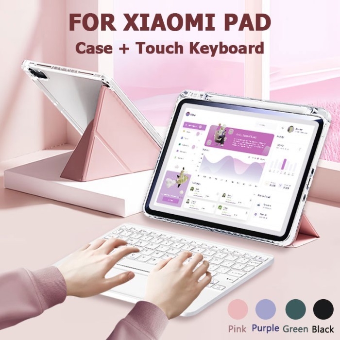 Casing Smart Bluetooth Keyboard Case Keyboard Touch Wireless For Xiaomi Pad 5/5 Pro Xiaomi Pad6/6 Pr