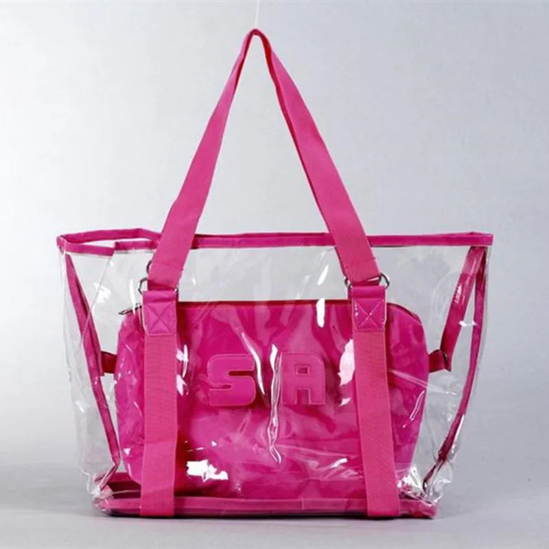 【Barang spot】Tas Transparan Warna Permen Paket Musim Panas PVC jernih Tas Pantai Tas Jelly Tas Bahu 