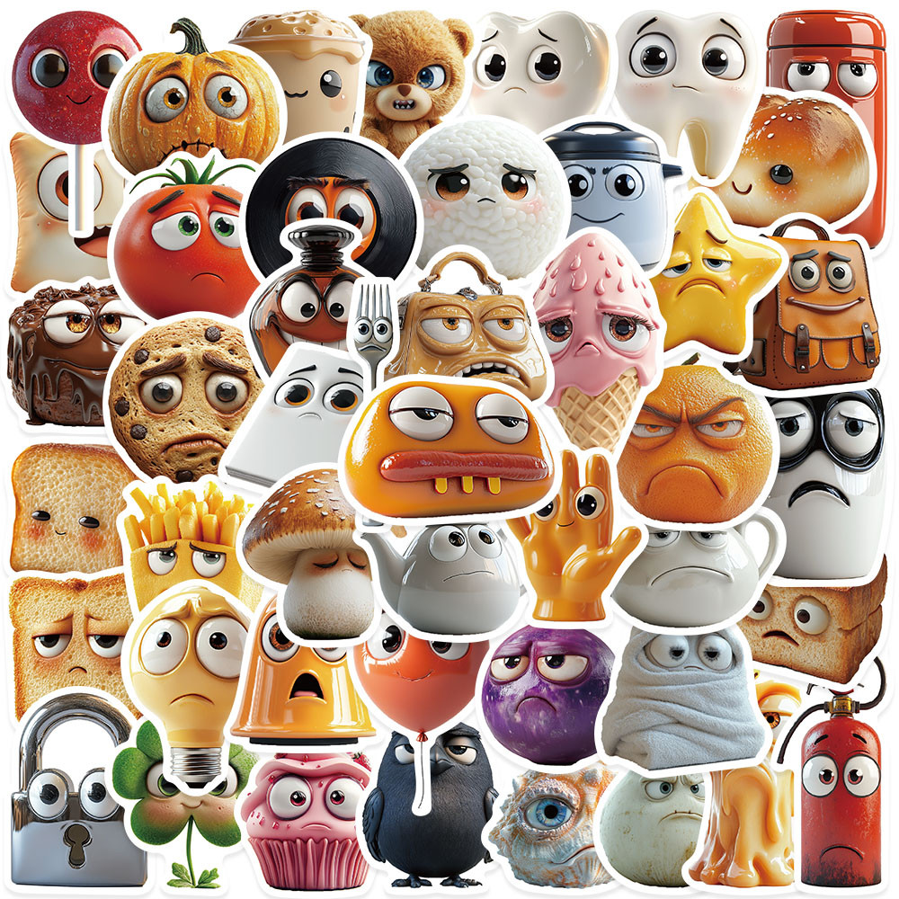 

50pcs Funny Cute Cartoon 3D Style Characters Meme Stickers For Laptop Luggage Notebook Guitar Phone Waterproof Vinyl Decals
