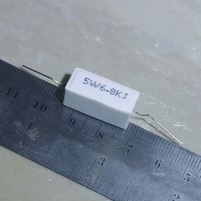 5W6.8KJ 5W 6.8K ohm 6K8 6,8K R Resistor Kapur 5watt 6,8Kilo J 6K8R 6,8KJ 6.8KJ 5 w watt - 10 pcs