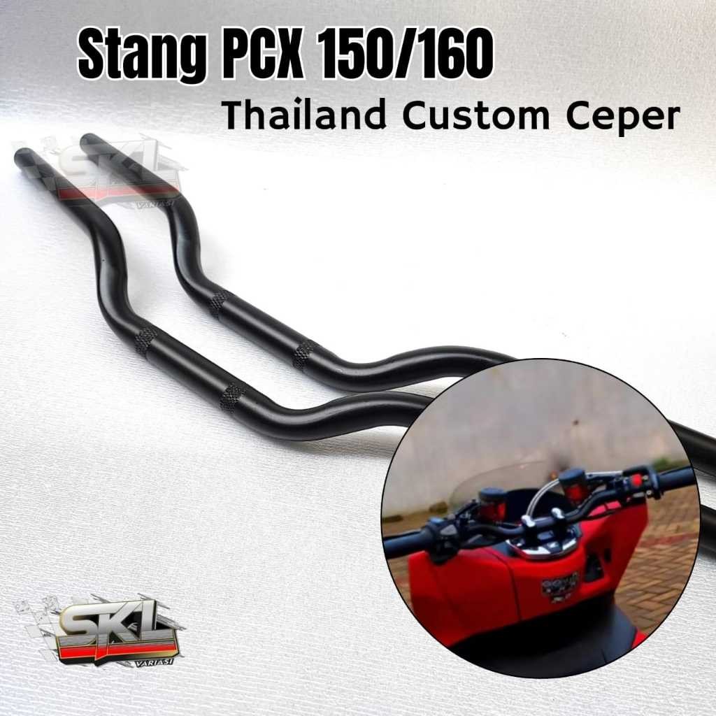 PUJEGANSHOP Stang Stir PCX Hitam Ceper pendek Custom Stang landay Vins Thailand PNP PCX