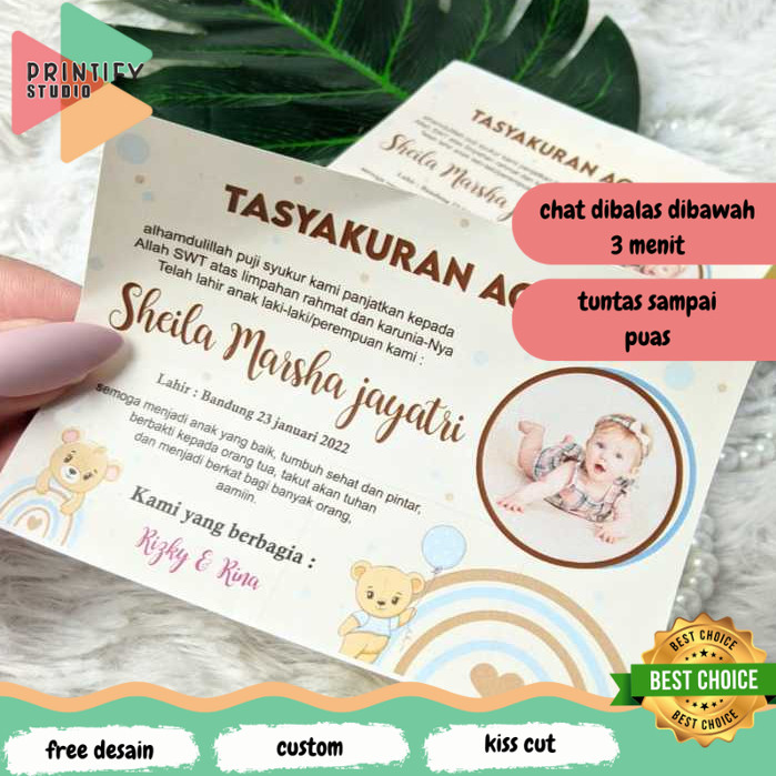 

Printify Print Stiker Label Persegi Aqiqah Sticker Kotak Aqikah Stiker Akikah Anak