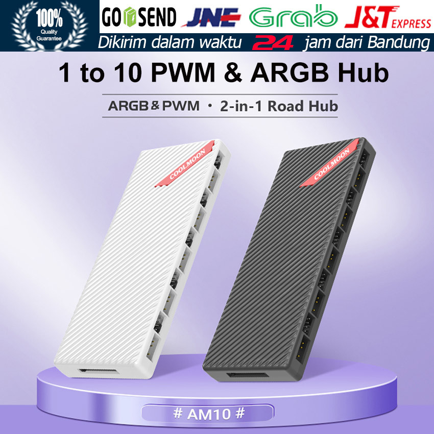 PWM & ARGB Fan Hub 1 to 10 Port / 2 in 1 Controller Ekspansi Super untuk PC Gaming, Mining Rig & Wor