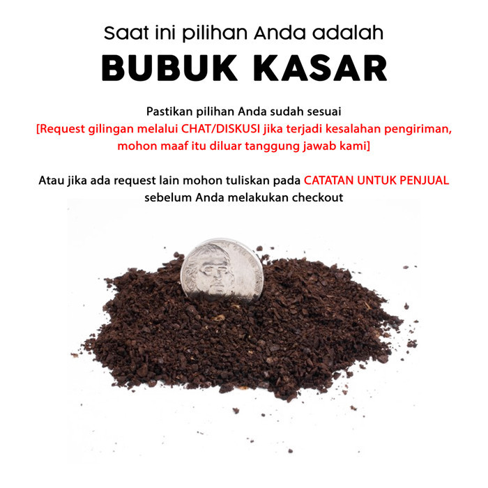 

WORCAS Kopi Robusta Lampung 200gr - Medium Roast - BUBUK KASAR
