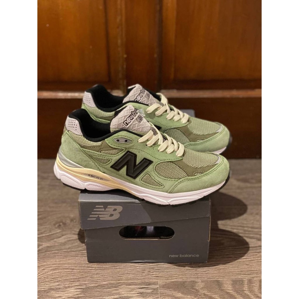 SEPATU NB 990v3 x JJJJoundv- NEW BALANCE - OLIVE - FREE KAOS