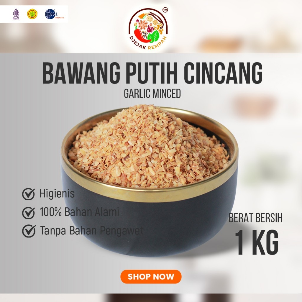 

Bawang Putih Oven Cacah / Garlic minced oven / Bawang putih oven (100gr - 1000 Gr)