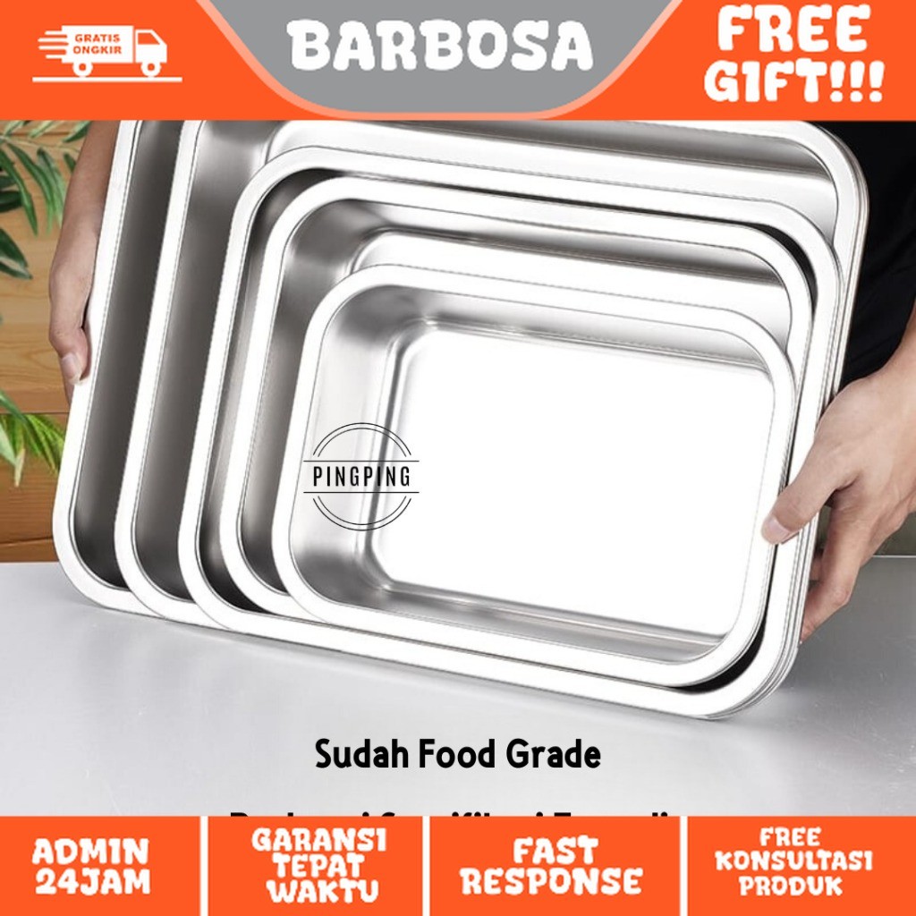Nampan Stainless Steel / Nampan Baki Stainless Steel / Nampan Kotak Stainless Steel
