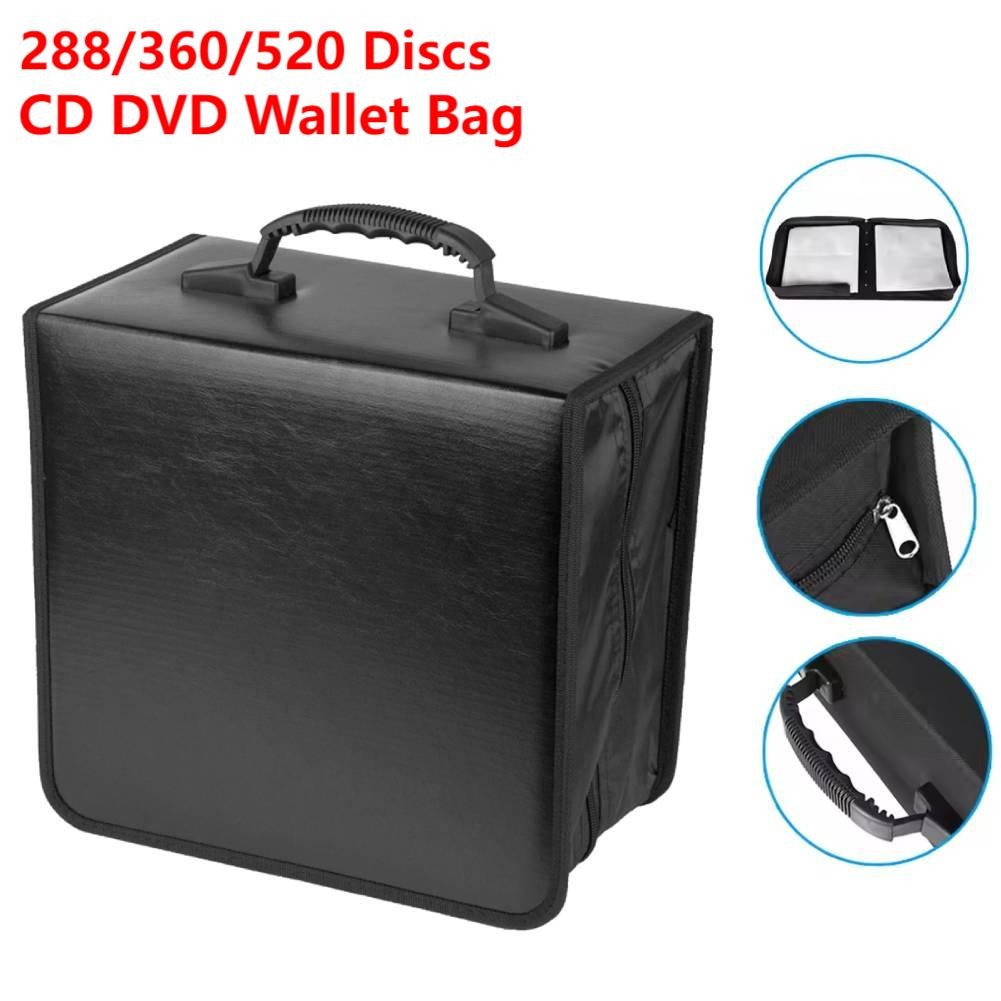 

Large Capacity Zipper CD DVD Wallet Holder Bag 520 scs Album Organizer Mea Storage Case Oxford Cloth Waterproof CD DVD Bag