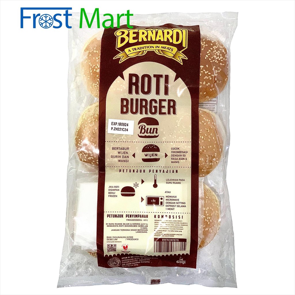 

Roti Burger Bernardi Isi 6pcs 250gr