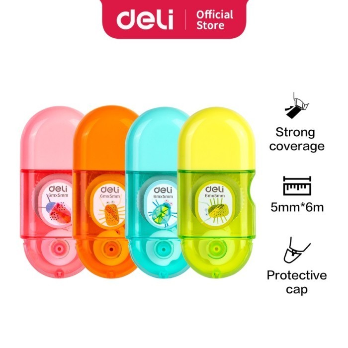 

Correction Tape Deli COMiKO EH350 - Tip X Kertas Sekolah 6m x 5mm Warna dan body lucu