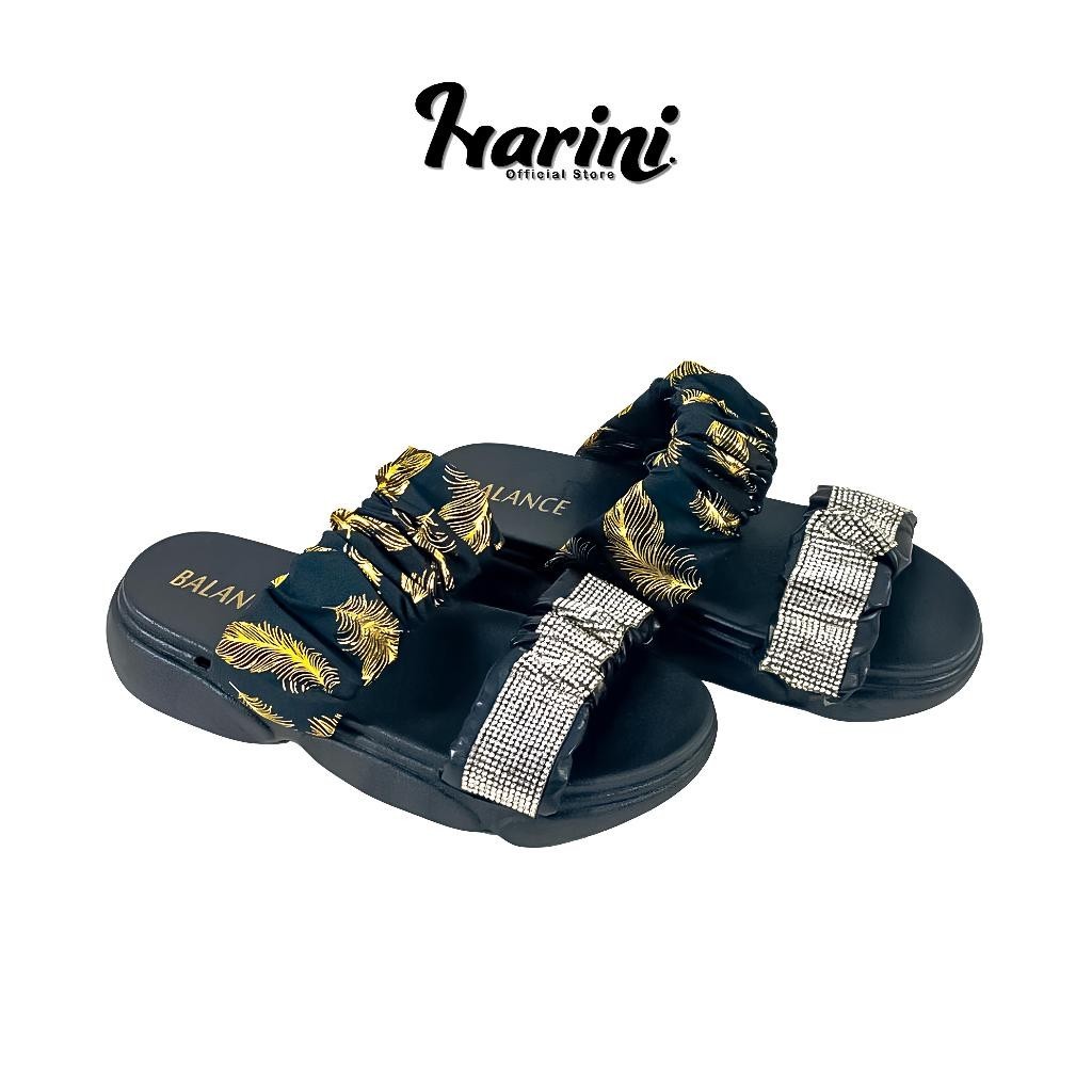 Sandal Slop Wanita Jelly Hak Sedang Model Dua Karet Import 1992-A5