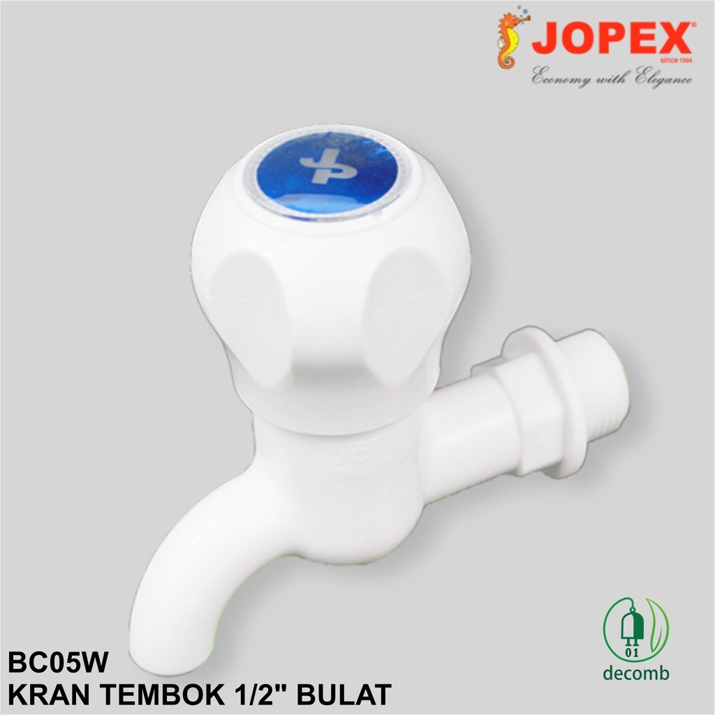 Kran Air Jopex 1/2 Inch atau Kran Tembok Plastik Bulat BC(05)W