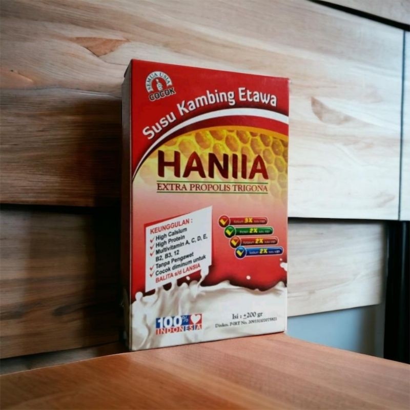 

Susu Kambing Etawa Extra Propolis Trigona HANIIA
