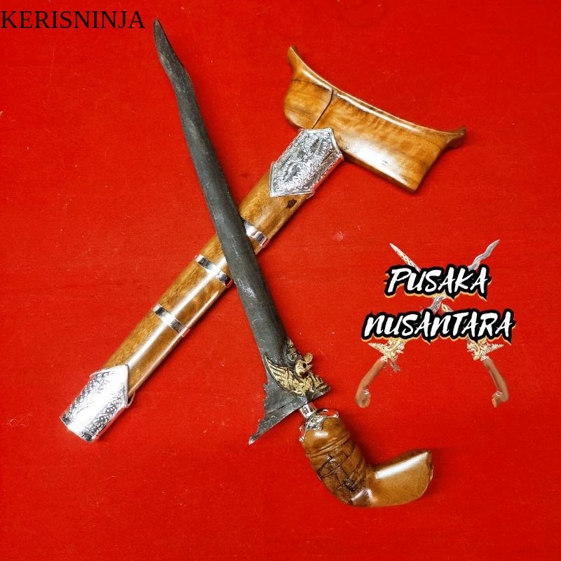 Keris Patrem Melayu / Bugis Nogo Lar Kinatah Sepuhan Emas Luk Tiga NJ15