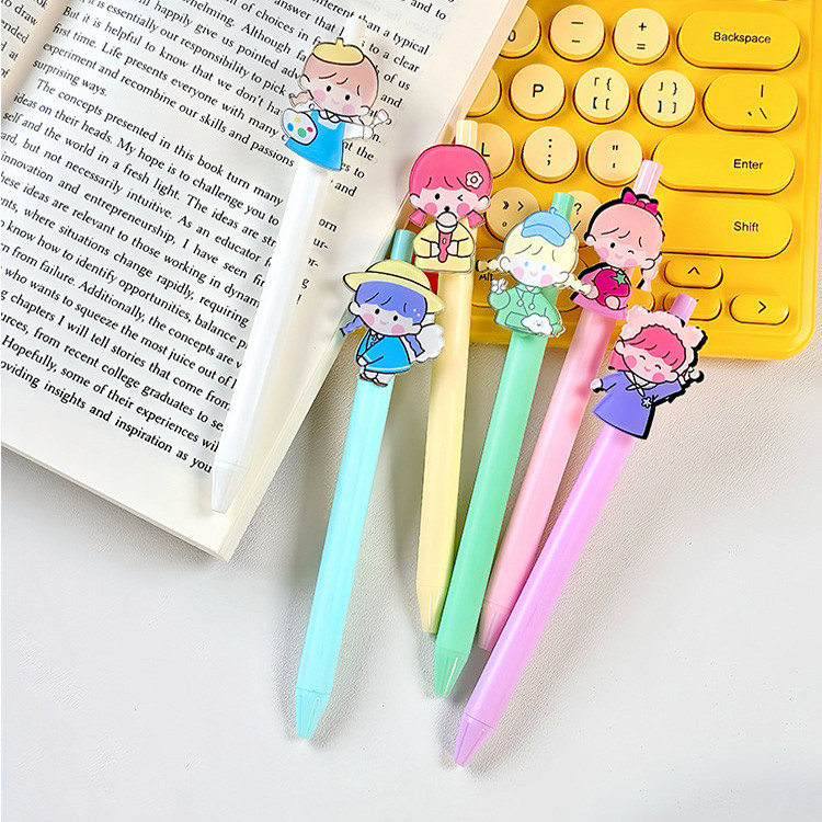 

BEST!! PULPEN GEL MEKANIK ISI 4 PCS KARAKTER BONEKA 3D LUCU IMUT KAWAII TINTA HITAM 0,5 MM