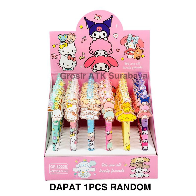 

( DAPAT 1 BOLPEN ) BOLPEN SANRIO GP-80038 / Pulpen Bolpoin Cetek Klik GP-80038 Sanrio Cinnamorol Kuromi My Melody
