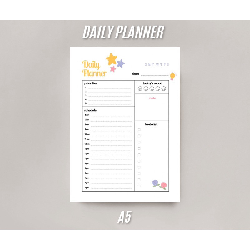 

Jurnal Harian Jadwal harian Daily Planner A5 HVS 100GSM High Quality Perencanaan Harian Study Journal Study Planner Notes List To Do