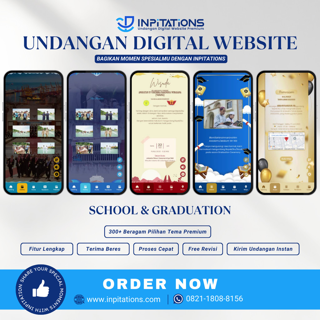 Undangan Website Digital Wisuda - Undangan School & Graduation - Undangan Wisuda Custom Perpisahan