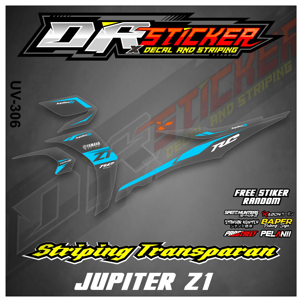 Stiker Bisa COD - Striping Transparan List Variasi Jupiter Z1 Motif Racing