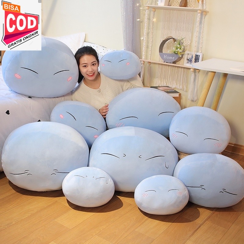 Boneka Bantal Tidur Karakter Kartun Rimuru Mainan Mewah Anime Jepang Hadiah Ulang Tahun Anak 30cm