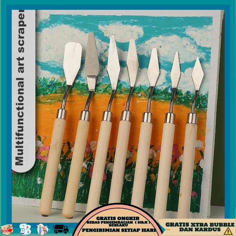 

JOWOART Pisau Palet Lukis Cat Akrilik Painting Scraper Knife 7 PCS - JW7