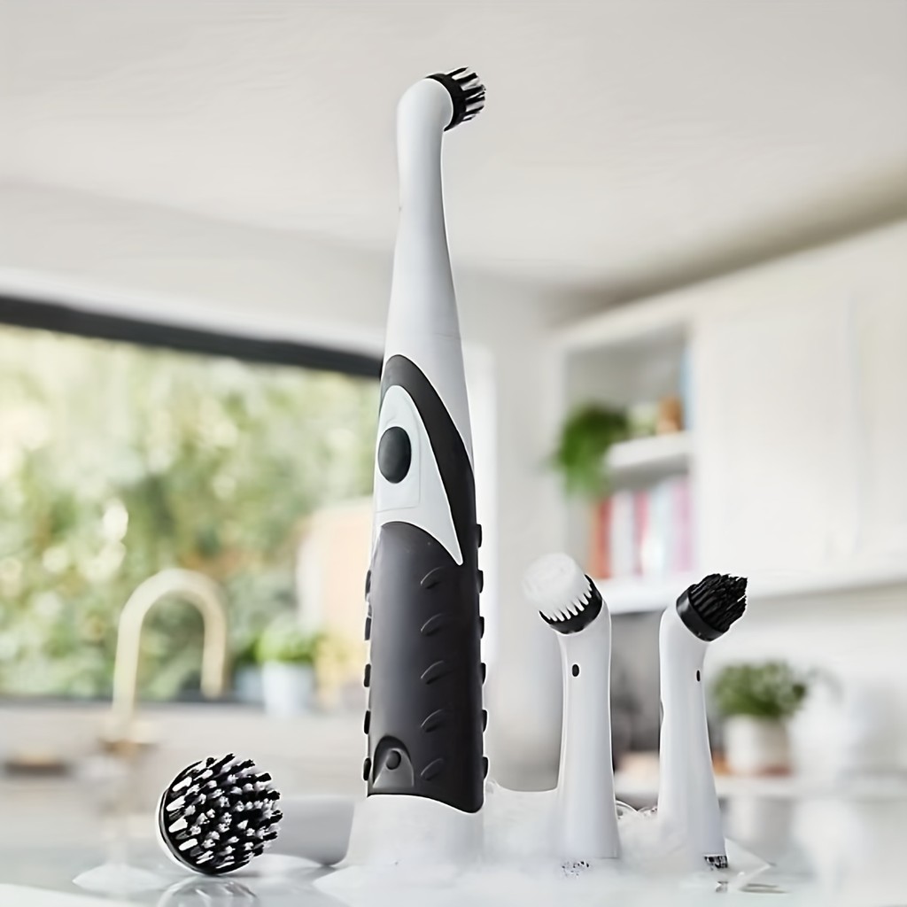 

Cleaning brush Sonic Scrubber, Cleaning Tool With 4 Brushes Multifunctional Electric Cleaning Brush Cleaning Supplies