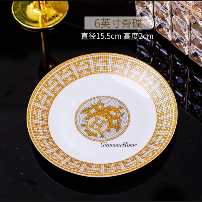 Piring Makan Keramik Ceper Hermes Satuan - Saucers 6" ERN