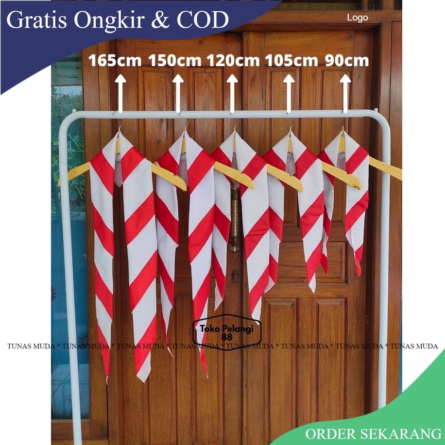 (COD) Kacu Hasduk Pramuka Merah putih Murah SD SMP SMA Siaga/Penggalang/Penegak/Pembina Panjang 90/1