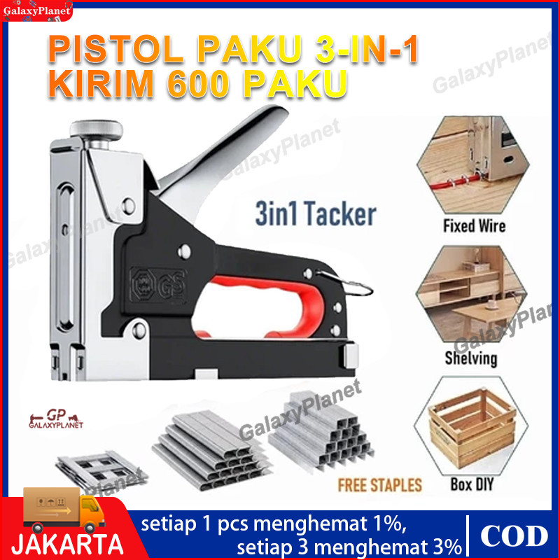 

3 In 1 Pistol Kuku Pistol Stapler Konstruksi Konstruksi Furnitur Gratis 600 paku DIY Pelapis Pelapis Pistol Stapler Multifungsi Pistol Stapler Dekorasi Rumah Alat Pertukangan