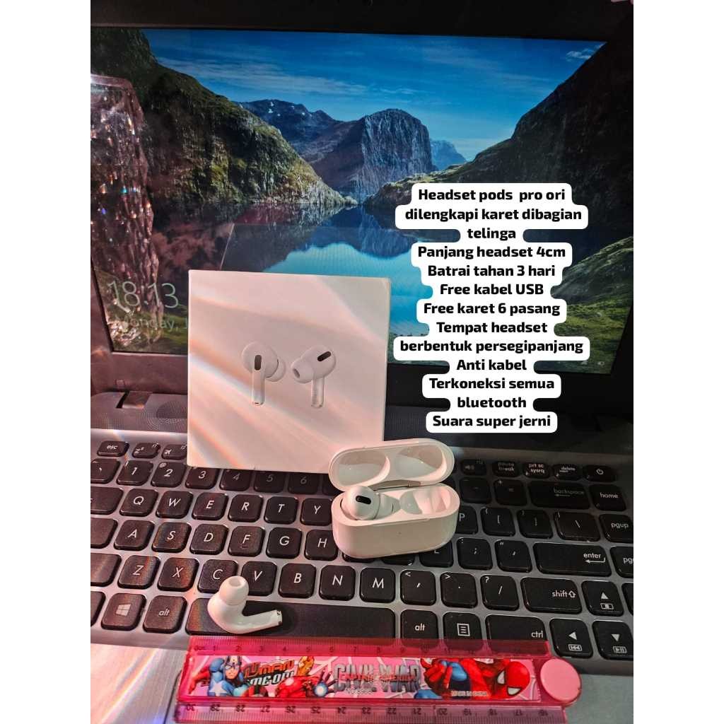 HEADPHONE KABEL//HEADSET WIRELESS//HF BLUETOOTH//HEADSET AIRPODS PRO ORI