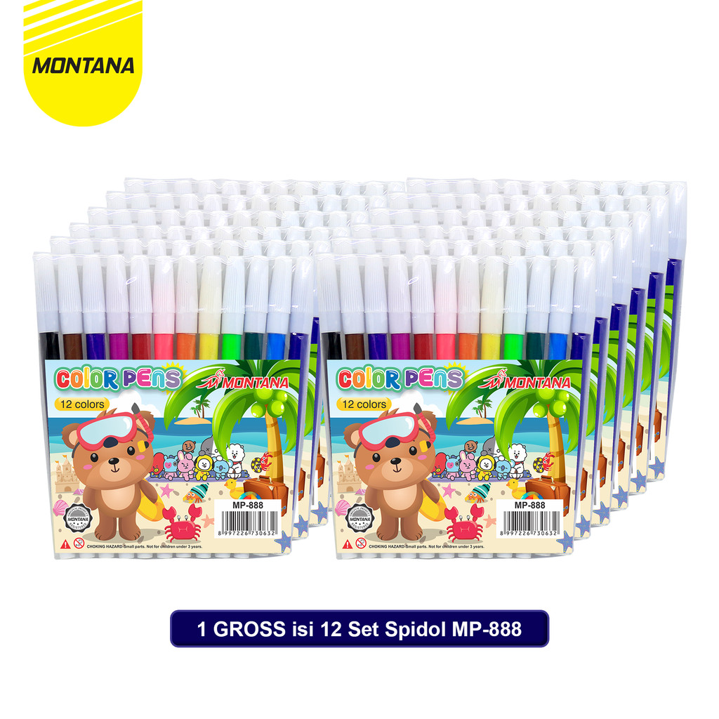 

MONTANA SPIDOL PENANDA 12 WARNA COLOR PEN MARKER MP-888
