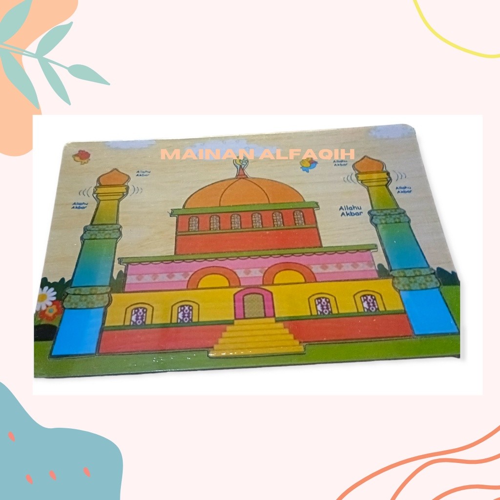 Mainan kreatifitas anak / Mainan Edukasi / Puzzle Masjid / Puzzle Masjid Kayu / Puzzle Anak Masjid /