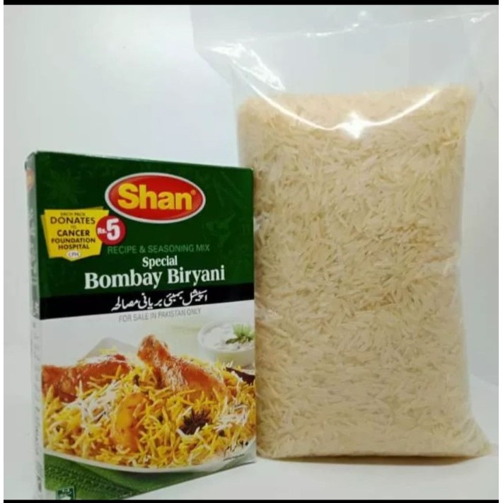 

✨TERLARIS -Paket Basmati 1 Kg + Shan Bumbu Instant Briyani 1 - Special Bombay