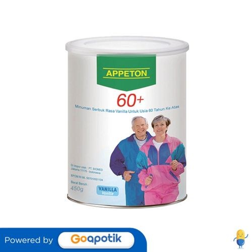 

Appeton 60+ Rasa Vanila 450 Gram Susu