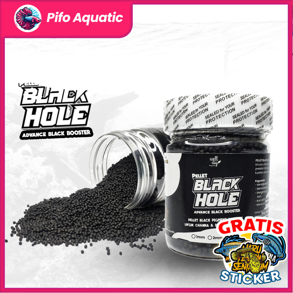 Pelet Ikan Channa Asiatica Maru Koi Koki BLACK HOLE Pigment Hitam - 50g Pifo Aquatic