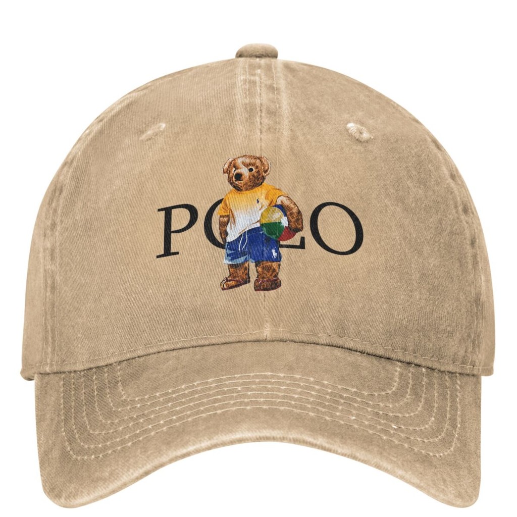 Classic Bear Baseball Caps for Men Women Distressed Washed Vintage Style Polo Sun Cap Outdoor Workou