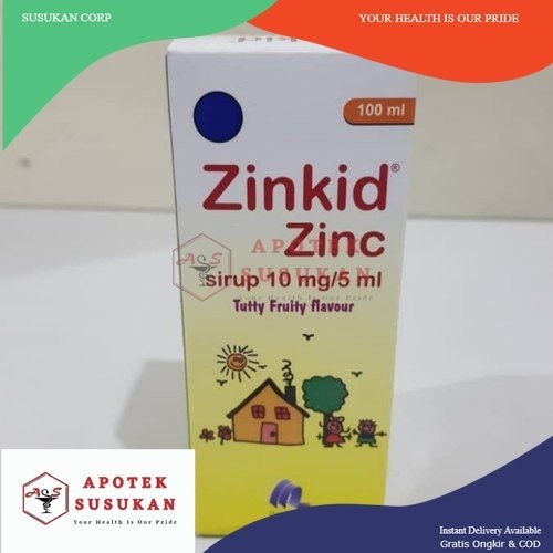 ZINKID SYRUP 100ML/ZIN KID SYR/ZINK SYRUP/ SYRUP ZINC UNTUK ANAK/OBAT DIARE ANAK SYRUP