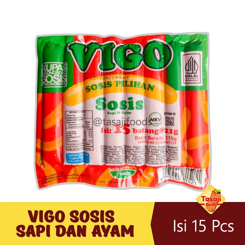 

Vigo Sosis Isi 15 Pcs Sosis Sapi dan Ayam 315gr