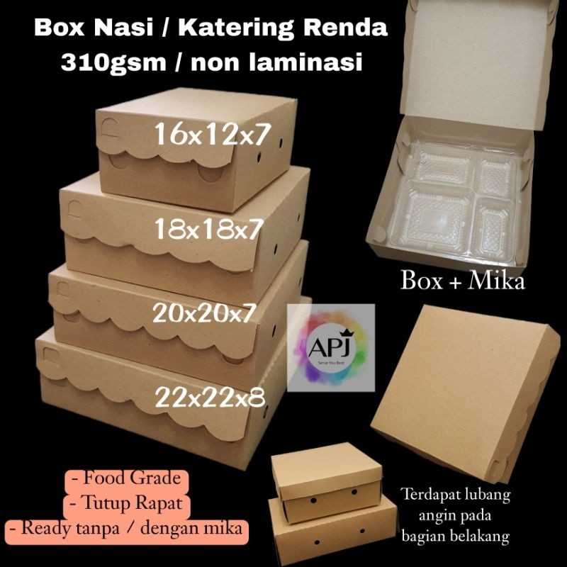 

【COD】Dus Kotak Nasi/Dus nasi RENDA 18x18 20X20 / Kotak Nasi 18x18 20x20 / Kotak Nasi Berkat / Dus nasi berkat / Dus Nasi Catering / Dus nasi kraft / kotak nasi kraft
