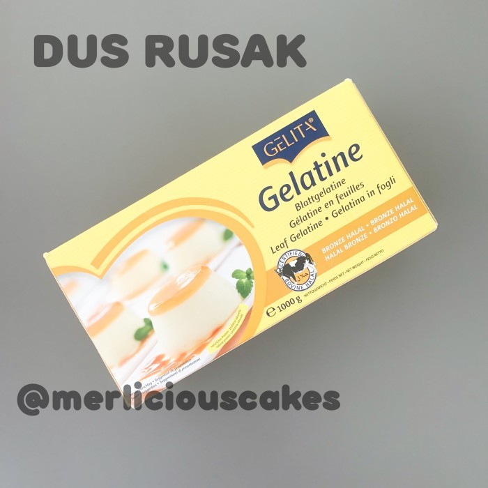 

DUS RUSAK 1 Kg Gelita Gelatine Sheets Gelatin Leaf Lembaran Bronze Halal