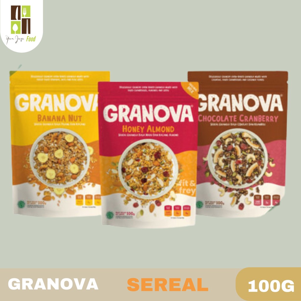 

Granova Granola Banana Nuts / Pisang & Kacang / Snack sehat / Cemilan / Kemasan 100g