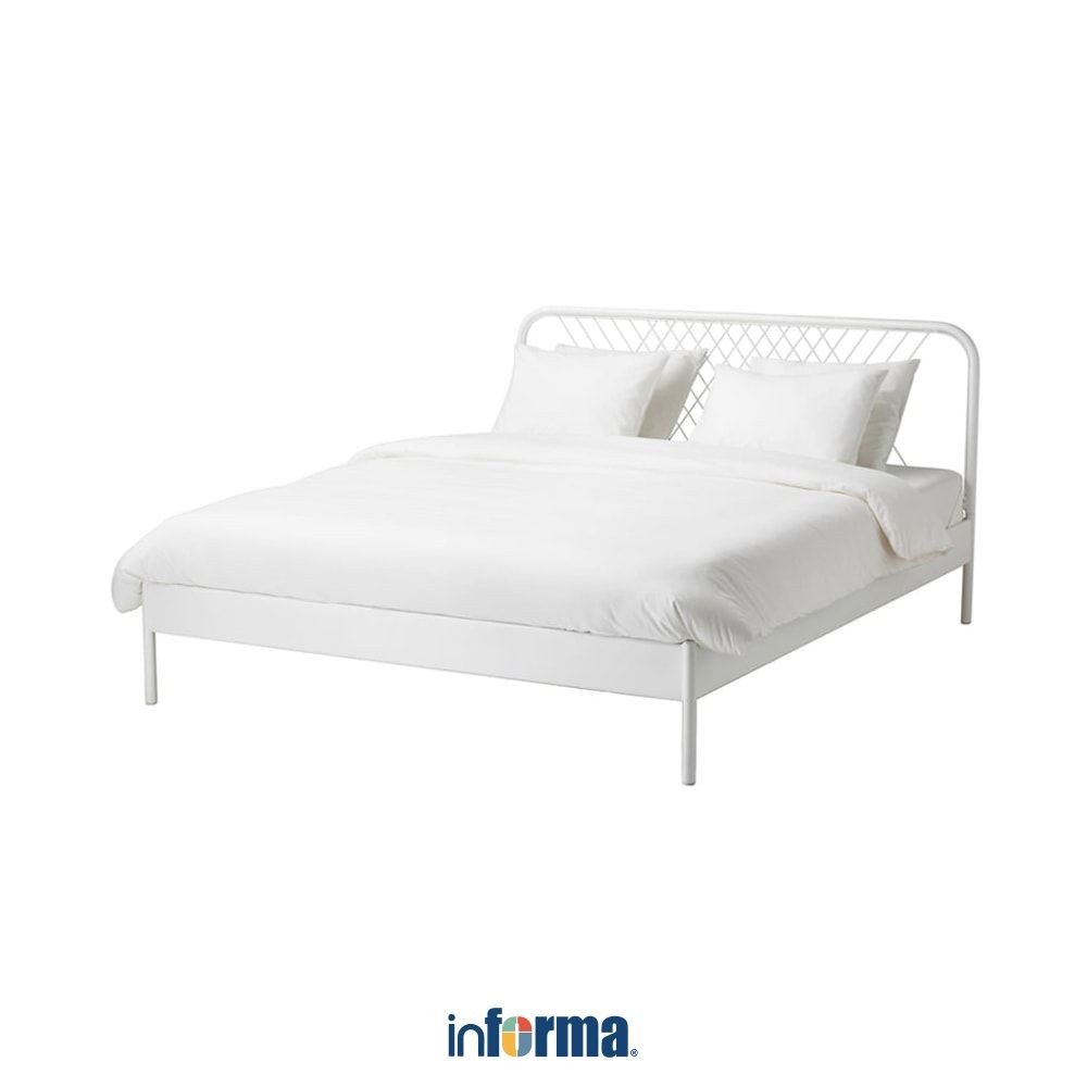 Informa 180X200 cm Lyon Tempat Tidur Metal - Putih Bed Ranjang Aesthetic Perabot Tidur Furniture Kam