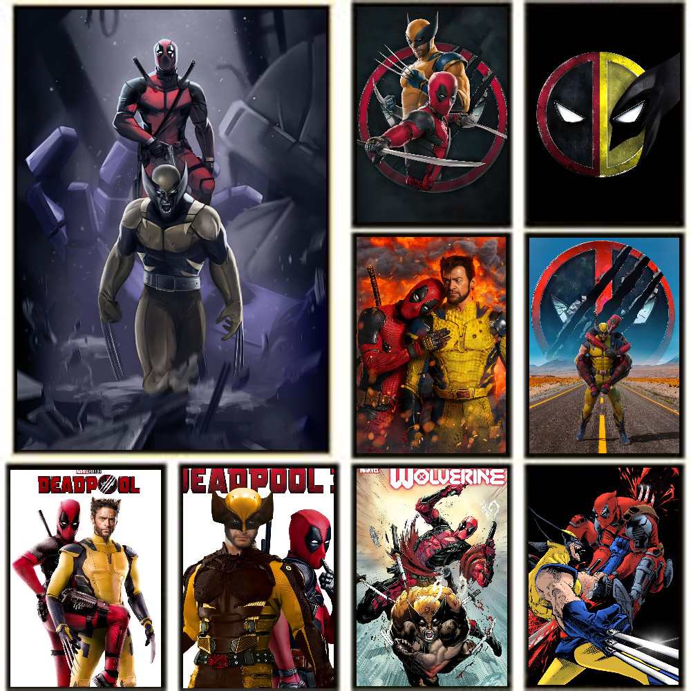 1PC Deadpool And Wolverine Poster Poster Stickers Art Wall Murals Decor Game Room Decor Gifts Kawaii