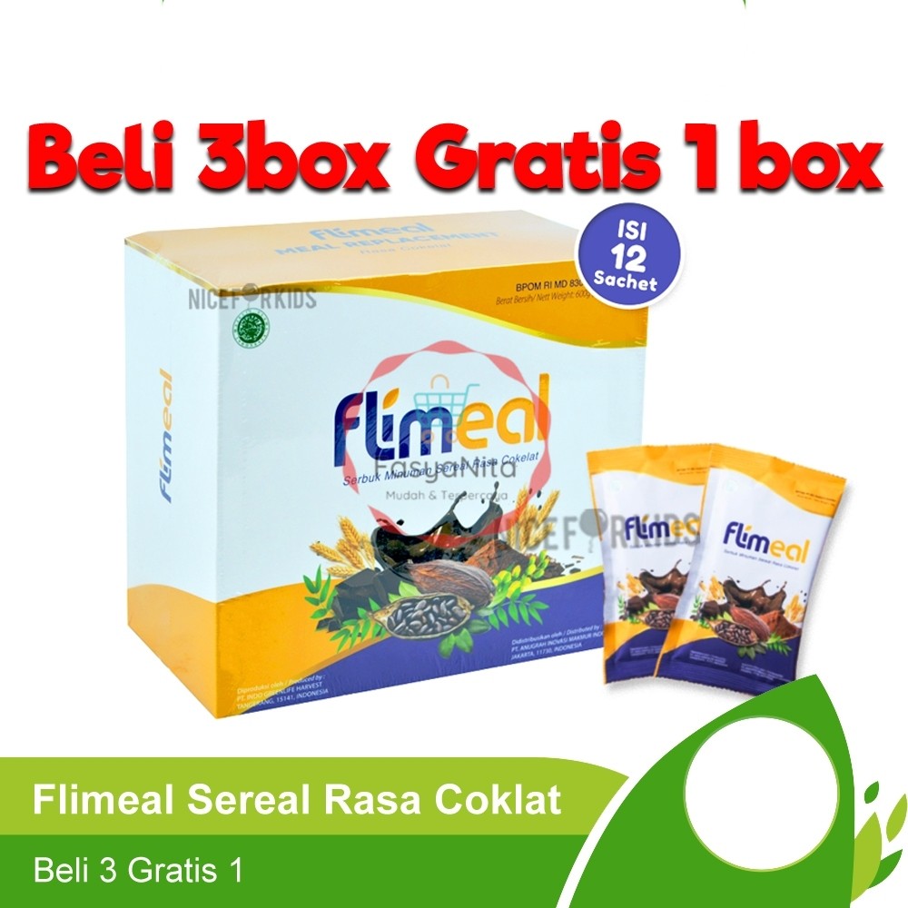 

Flimeal Meal Replacement by Flimty Rasa Coklat 1BOX isi 12sachet @50gr / Minuman Sereal Pengganti Makanan - Fasyanita Denpasar