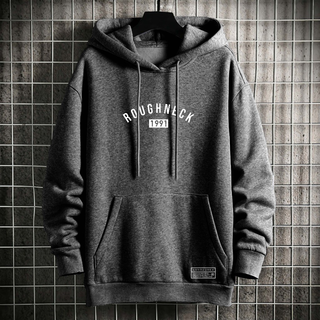 Sweater Hoodie Roughneck Tebal Bahan Fleece Solid 260Gsm Premium DTF Distro Quality Unisex M L XL XX