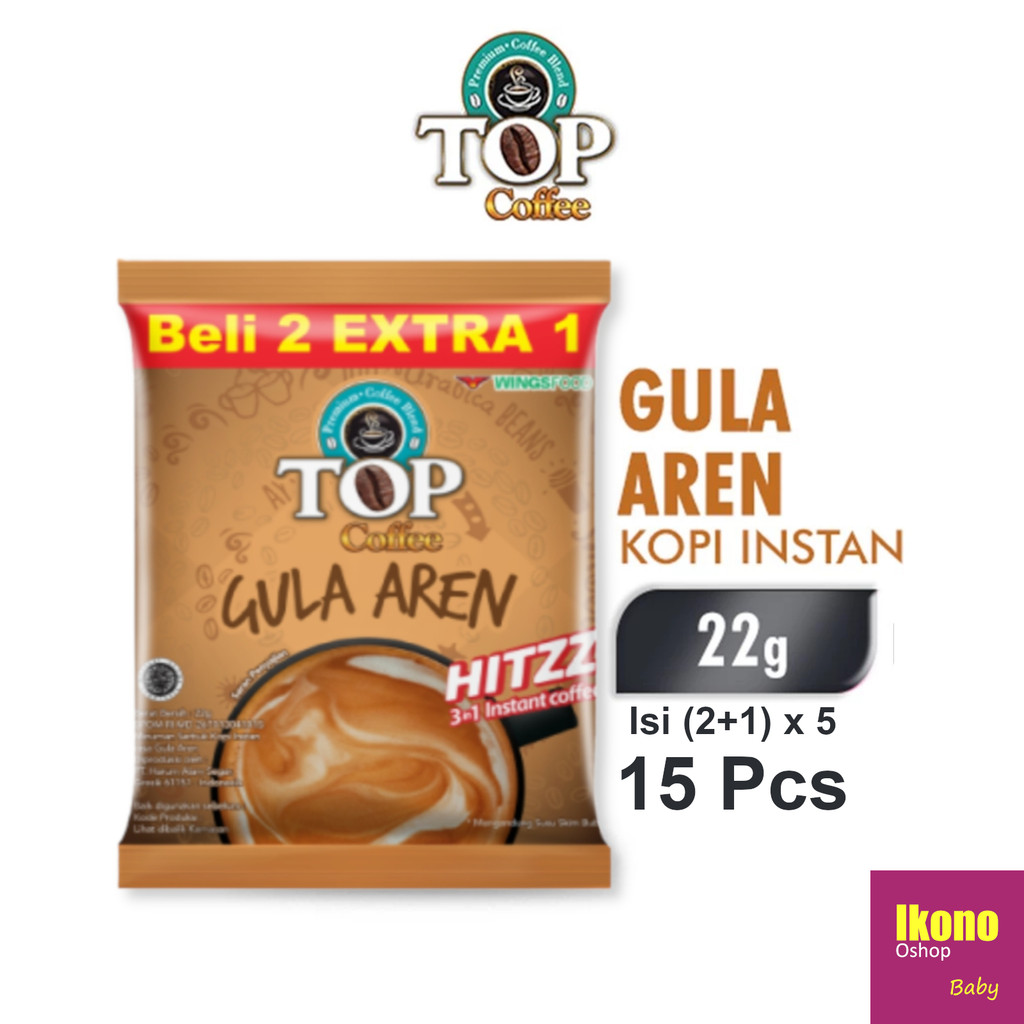 

Top Coffee Kopi Instan Gula Aren Pack 22 gr isi 15 pcs